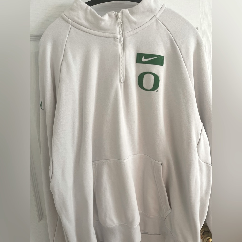 Nike Cream Oregon Ducks Raglan Quarter-Zip Jacket
